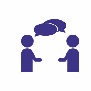 Zwei Personen in Gesprächssituation – symbolischer Dialog
