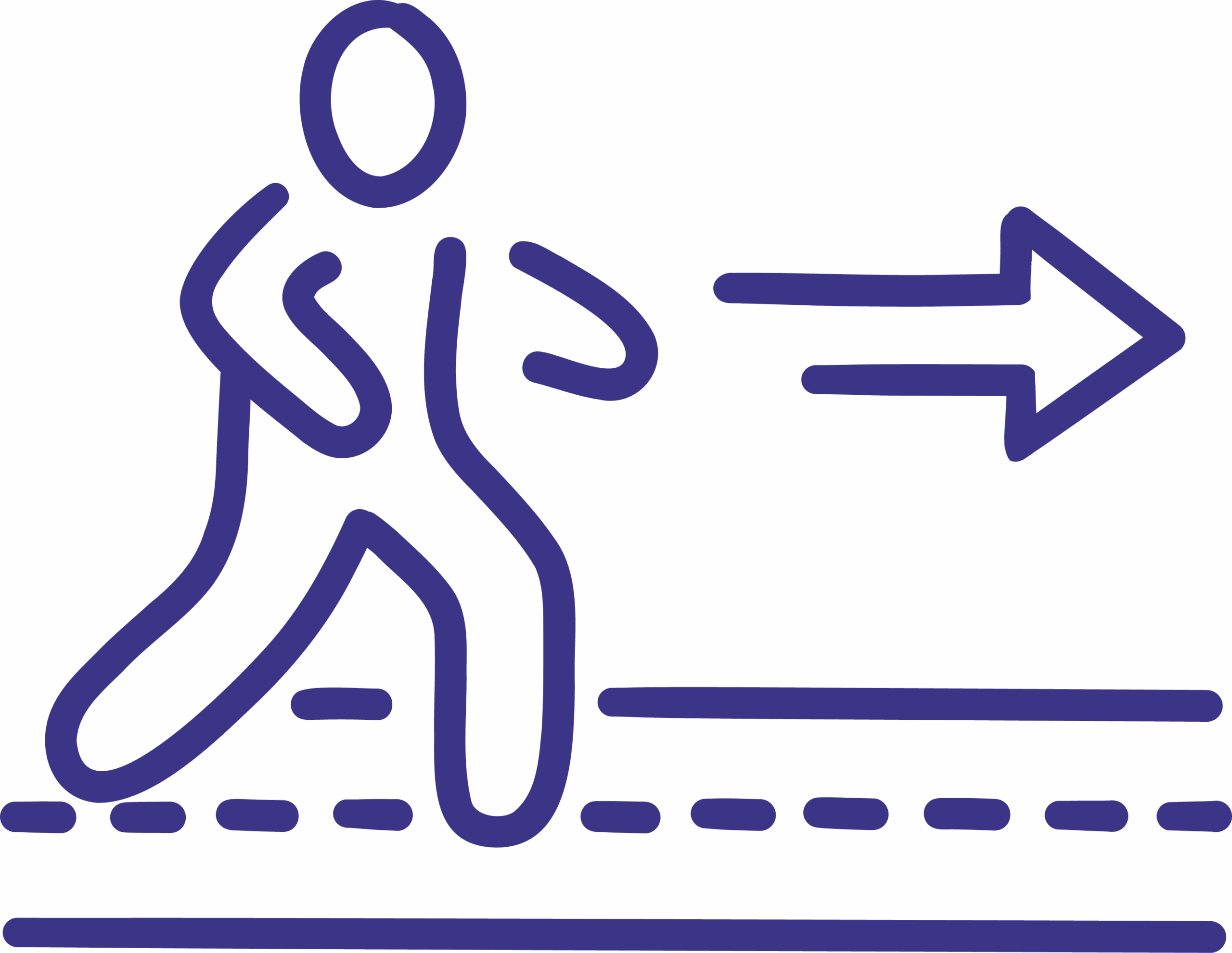 Person geht nach rechts