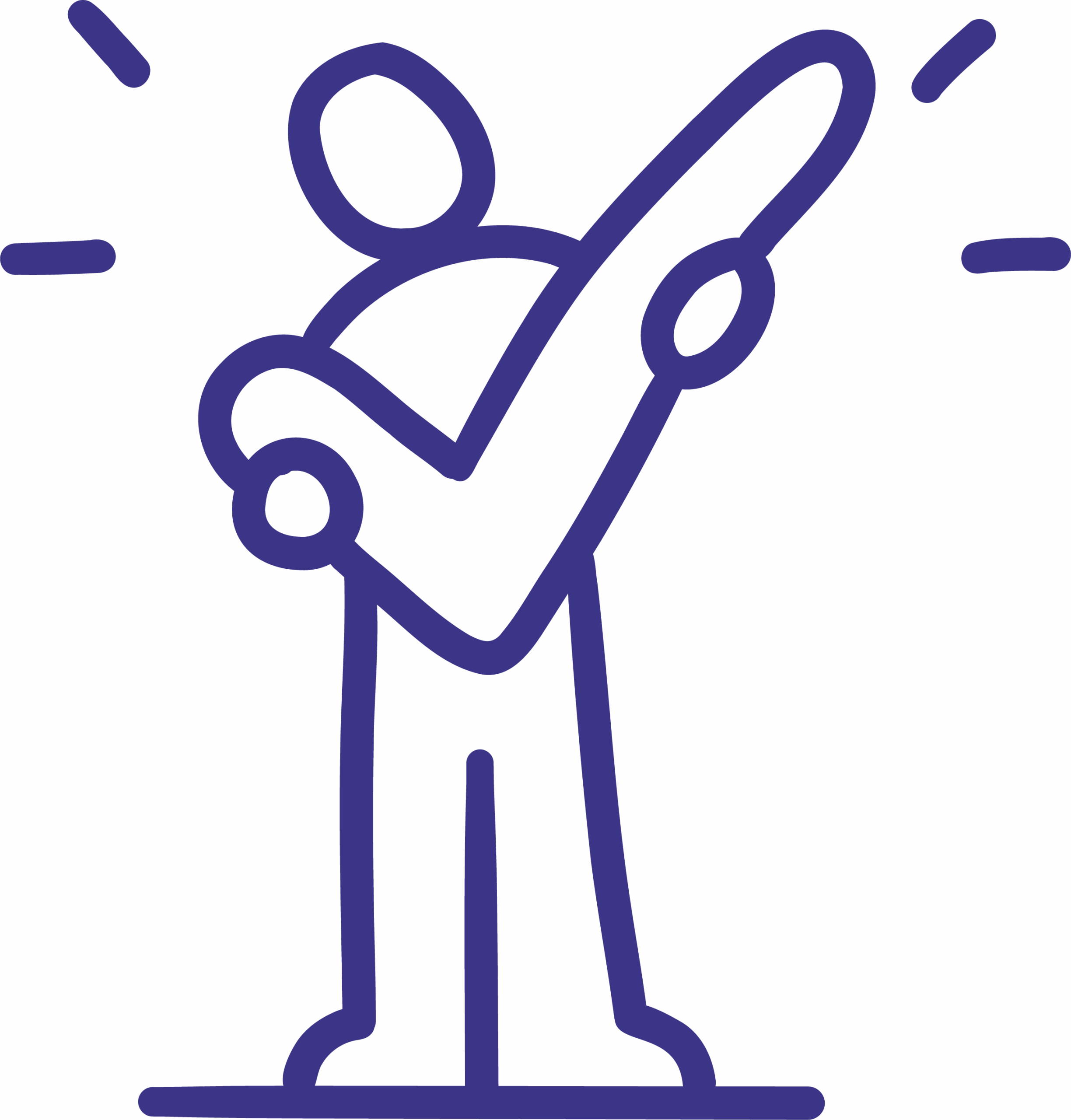 Person mit einem großen Häckchen in der Hand